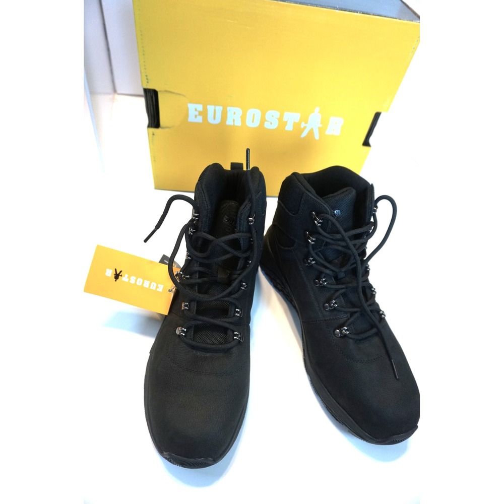 Eurostar Trevor Composite Toe Mens Work Boots Black Leather EU2760 Size 12